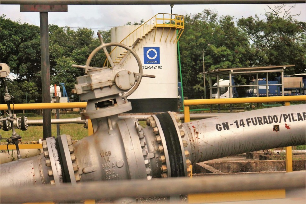 Tubulação de gás natural em estação da Petrobrás em Alagoas — Foto: Assessoria