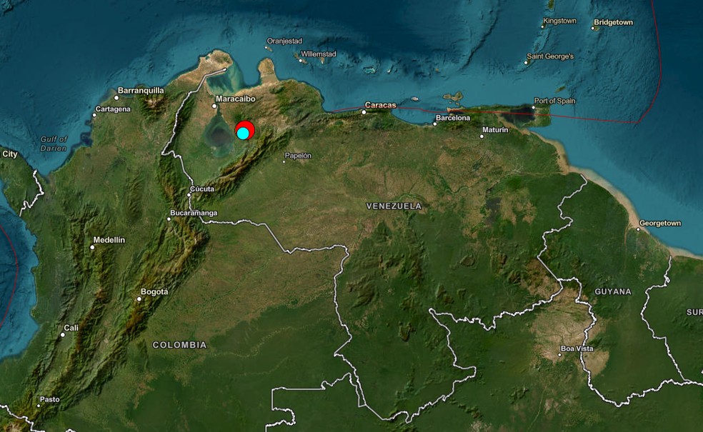 Venezuela é atingida por dois terremotos — Foto: Reprodução/USGS