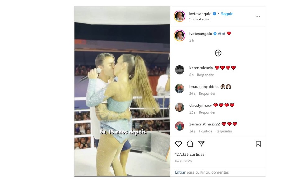 Com direito a vídeo de 'beijão' em marido em cima de trio elétrico， Ivete Sangalo posta 'tbt' de carnaval — Foto: Reprodução/Redes Sociais