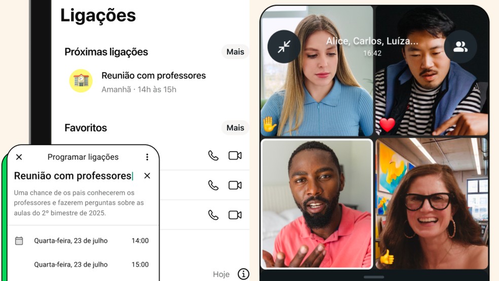 WhatsApp agora permite agendar ligações de voz e vídeo; veja como usar — Foto: Divulgação/WhatsApp