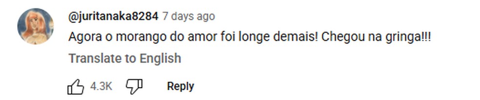 Brasileiros reagem ao vídeo de Emmymade sobre o “morongo” do amor — Foto: Reprodução/Youtube
