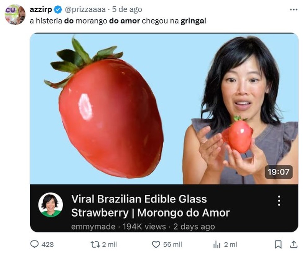 Brasileiros reagem ao vídeo de Emmymade sobre o “morongo” do amor — Foto: Reprodução/twitter